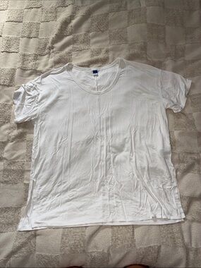 Old Navy White Luxe V-Neck Tee